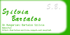 szilvia bartalos business card